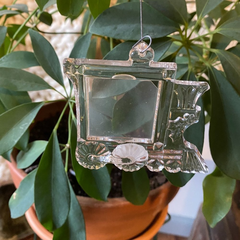 Gorham Lenox Train Frame Crystal Ornament